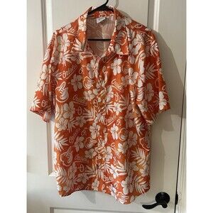 BDA Baltimore Orioles Men’s XL Hawaiian Shirt Short Sleeve Button Up Orange